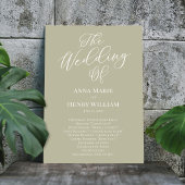 Mariage Calligraphie Script Sage Green Programme