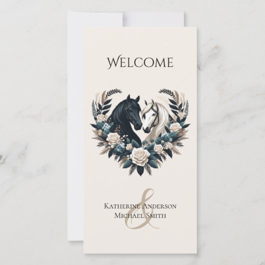 Mariage campagnard-Chevaux dans le programme de ma (Devant)