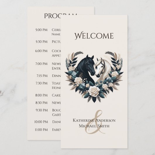 Mariage campagnard-Chevaux dans le programme de ma (Devant / Derrière)