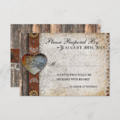 Mariage campagnard de grange rustique RSVP (Devant / Derrière)