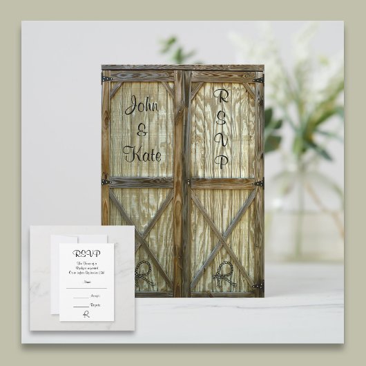 Mariage campagnard de porte de grange RSVP