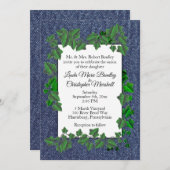Mariage campagnard Denim Vines Invitation 5" x 7" (Devant / Derrière)