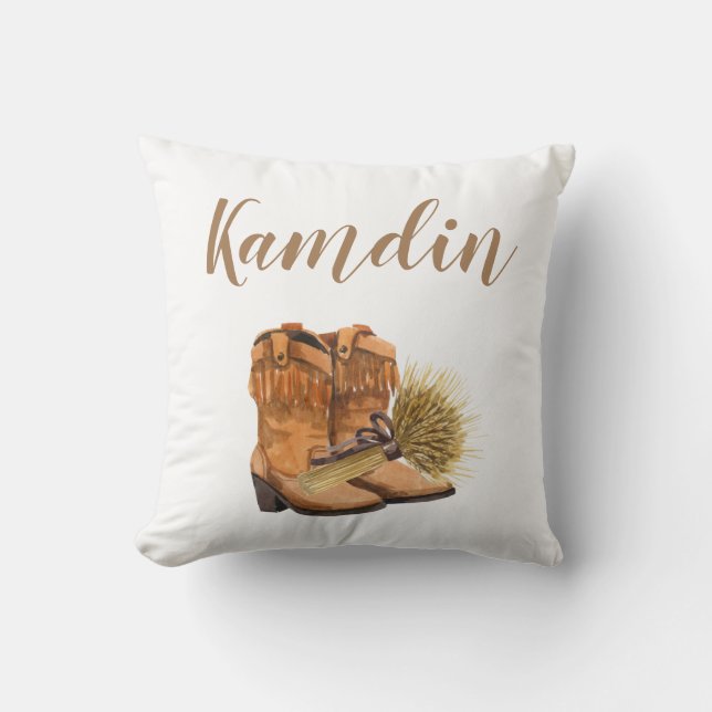 Mariage campagnard d'été Coussin personnalisé Rust (Recto)