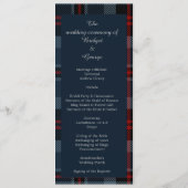 mariage campagnard écossais bleu programme et menu (Dos)