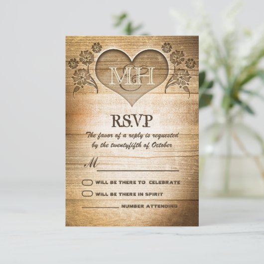mariage campagnard en bois rustique RSVP (Debout devant)