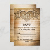 mariage campagnard en bois rustique RSVP (Devant / Derrière)