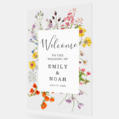 Mariage campagnard Fleur sauvage coloré Bienvenue (Angle)