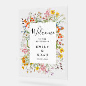 Mariage campagnard Fleur sauvage coloré Bienvenue (Angle)