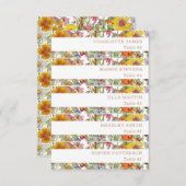 Mariage campagnard Fleur sauvage coloré Cartes de (Devant / Derrière)