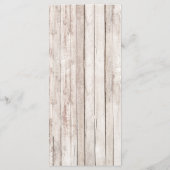 Mariage campagnard Floral Bois Rustique Menu Dîner (Dos)