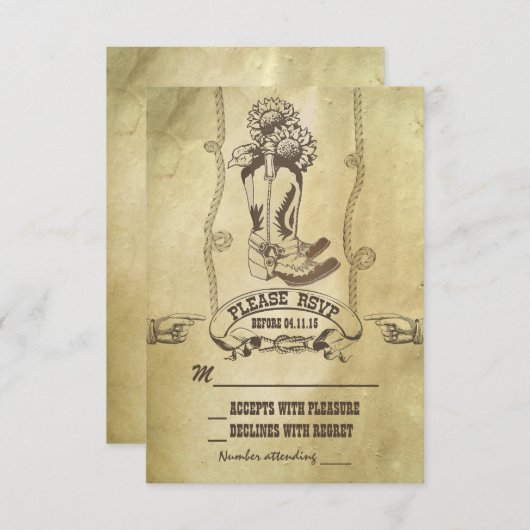 mariage campagnard occidental RSVP (Devant / Derrière)