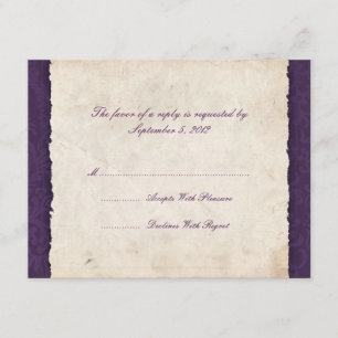 Mariage campagnard pourpre RSVP