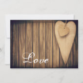 Mariage campagnard Rustic Wood Hearts Invitations (Dos)