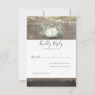 Mariage campagnard rustique Citrouille blanc RSVP