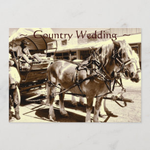 Mariage campagnard rustique Invitations Chevaux Wa