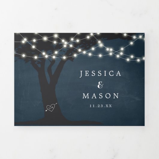 Mariage campagnard rustique Invitations triplées R (Page de couverture)