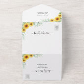 Mariage campagnard Sunflower invitation tout en un (Dehors)