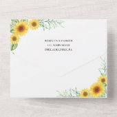 Mariage campagnard Sunflower invitation tout en un (Verso)