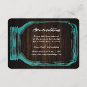 Mariage campagnard turquoise Hotel Carte d'héberge (Devant)