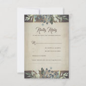 Mariage campagnard vert rustique RSVP (Devant)
