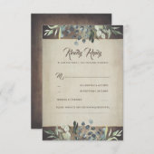 Mariage campagnard vert rustique RSVP (Devant / Derrière)