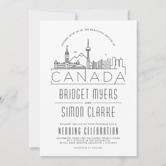 Mariage canadien | Invitation Skyline (Devant)