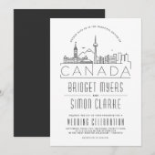 Mariage canadien | Invitation Skyline (Devant / Derrière)