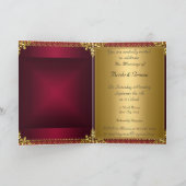 Mariage Card Invitation Or rouge (Intérieur)