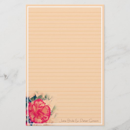 Mariage Carnation vintage, papeterie (Devant)