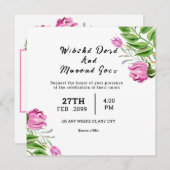 Mariage Carré Gatefold Modèle de carte d'invitatio (Devant / Derrière)