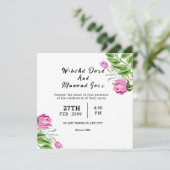 Mariage Carré Gatefold Modèle de carte d'invitatio (Debout devant)