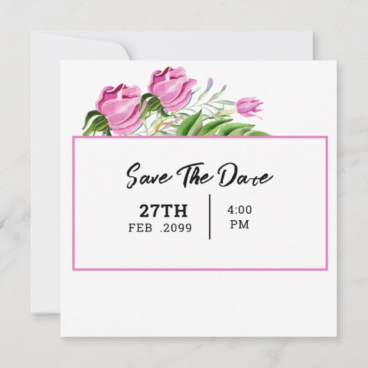 Mariage Carré Gatefold Modèle de carte d'invitatio (Dos)