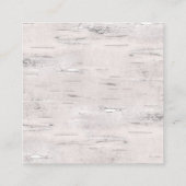 Mariage Carré Rustic Birch Wood Carte de visite (Dos)