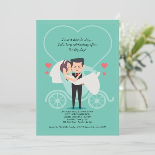 Mariage Carriage Post Mariage Brunch Invitation (Debout devant)