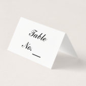 Mariage, Carte de numéro de table personnalisée pl (Back)