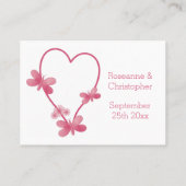 Mariage Carte de réglage Cartes de coeur rose Papi (Dos)
