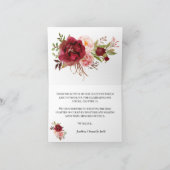 mariage carte de remerciements boho marsala floral (Intérieur)