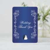 Mariage Carte de remerciements Royal Blue Bride (Debout devant)