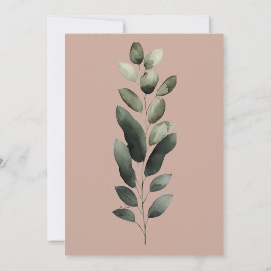 Mariage Carte de remerciements Sage & Blush Taupe (Dos)