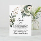 Mariage Carte de remerciements Sage vert & floral (Debout devant)