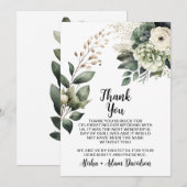 Mariage Carte de remerciements Sage vert & floral (Devant / Derrière)