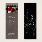 Mariage Carte de remerciements Signet Favoriser le (Devant & derrière)