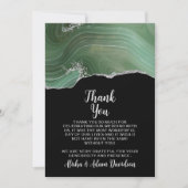 Mariage Carte de remerciements vert Parties scinti (Devant)