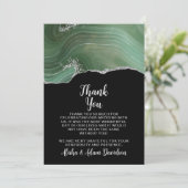 Mariage Carte de remerciements vert Parties scinti (Debout devant)