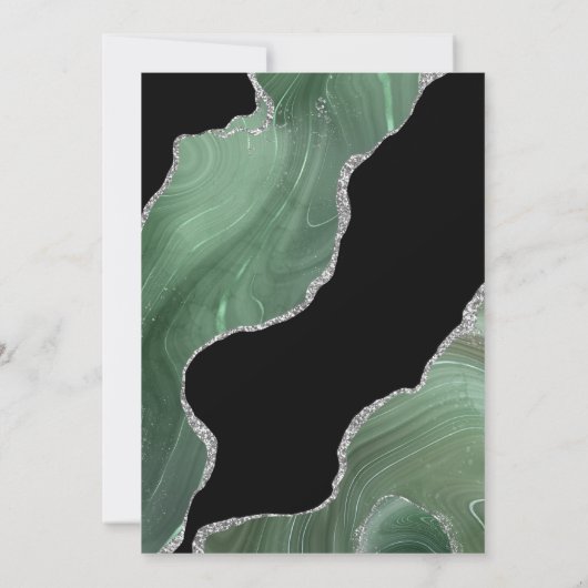 Mariage Carte de remerciements vert Parties scinti (Dos)