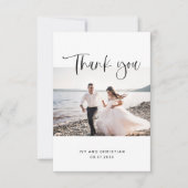 Mariage Carte photo de Merci de calligraphie douce (Devant)