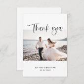 Mariage Carte photo de Merci de calligraphie douce (Devant / Derrière)