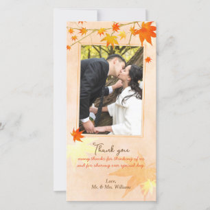 Mariage Carte photo Merci d'automne Maple Elegance