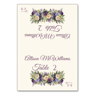 Mariage Carte Place Aquarelle Bouquet-Viande