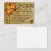 Mariage Carte Place Sièges table d'automne (Devant / Derrière)